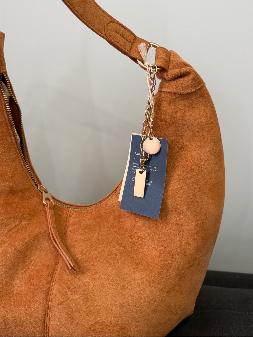 Universal Thread Large Suede Hobo Bag Brown Slouchy Shoulder Tote Purse Soft - Picture 8 of 16